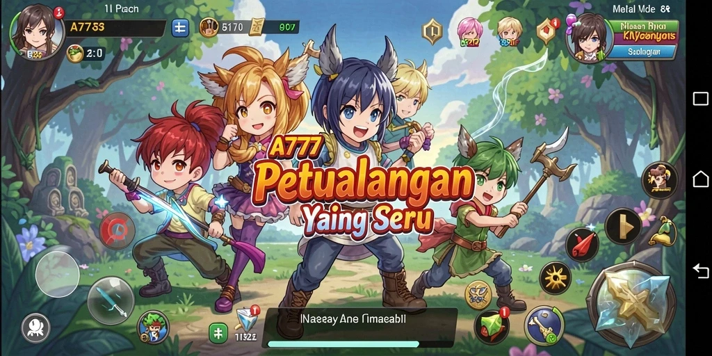 Menampilkan aksi seru dalam gameplay A7777 yang penuh warna.