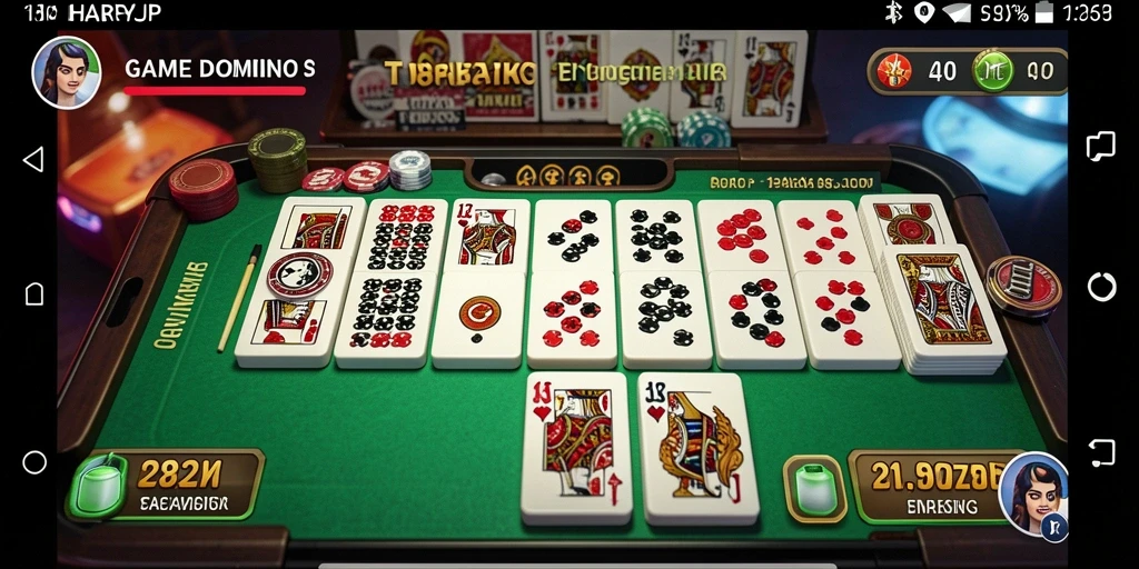 Screenshot gameplay HARAPJP yang menunjukkan aksi seru permainan Domino.