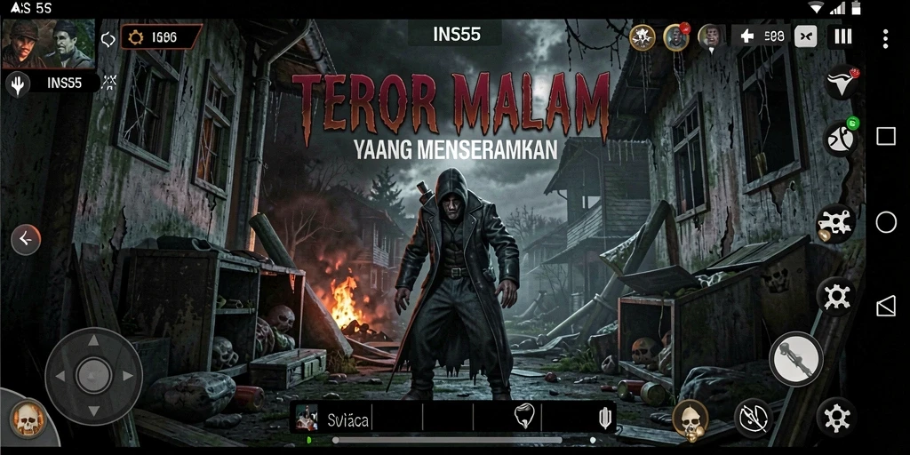 Screenshot utama INS55 menampilkan momen ketegangan yang mendebarkan.