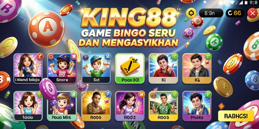 Tampilan gameplay seru di KING88 dengan suasana bingo yang menegangkan.