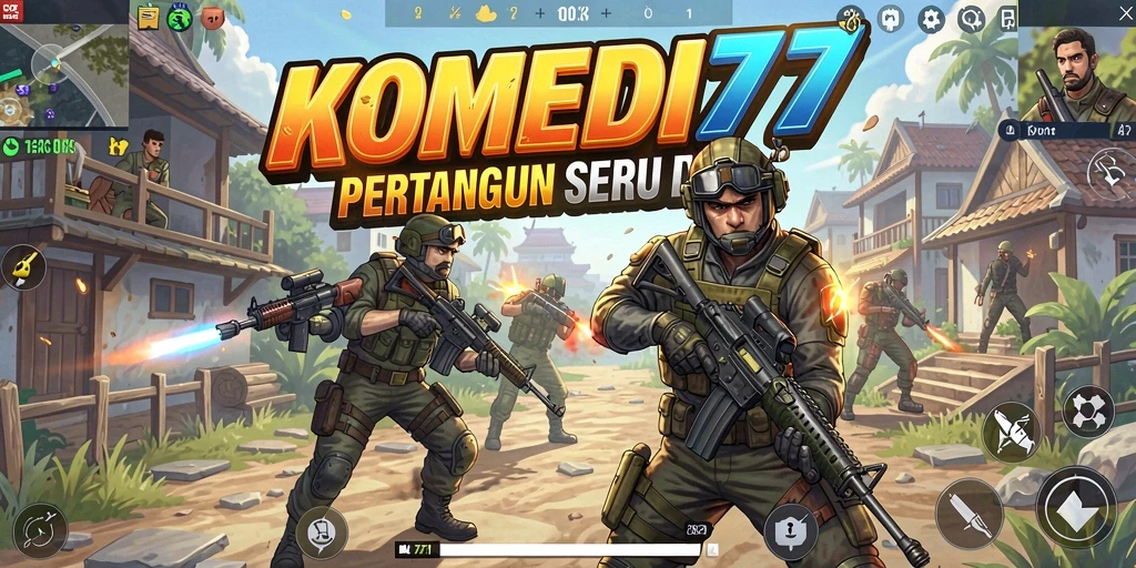 Screenshot gameplay KOMEDI77 yang menunjukkan aksi seru Battle Royale.