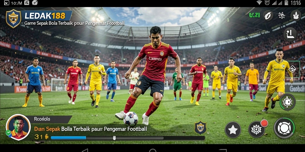 Tampilan gameplay menarik dari LEDAK188 saat pertandingan sepak bola.