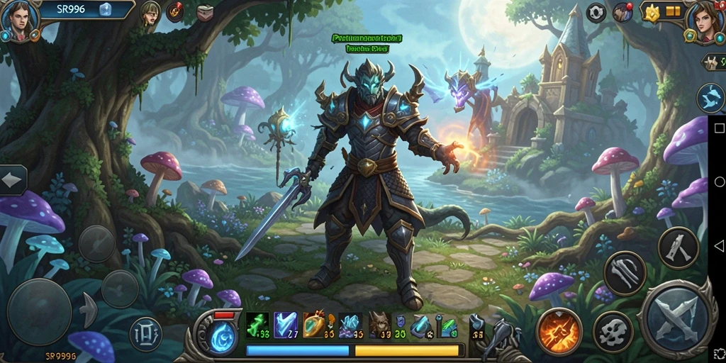Tangkapan layar gameplay SR996 yang menunjukkan aksi RPG yang mendebarkan.