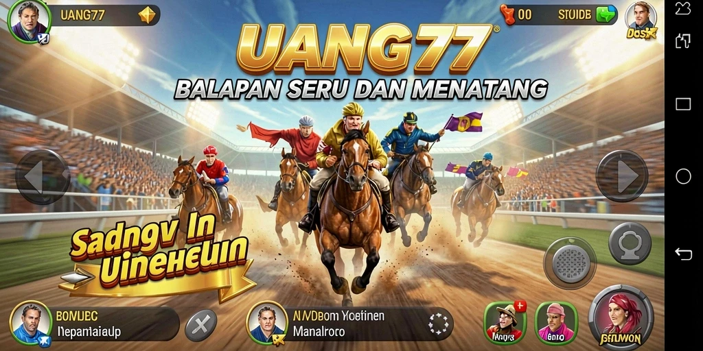 Tampilan gameplay balapan yang mendebarkan di UANG77.